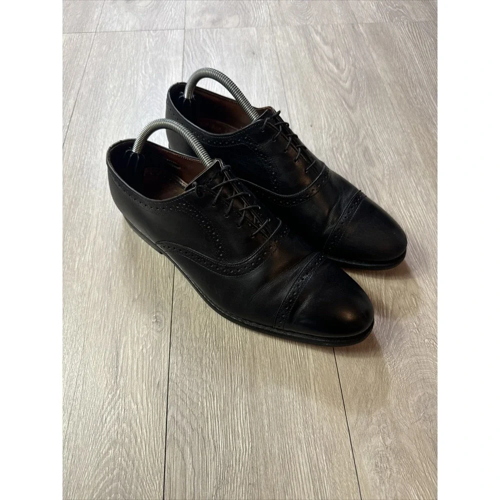 Allen Edmonds Van Ness Oxford Size 10 D Shoes Black‎ Leather Cap Toe Brogue